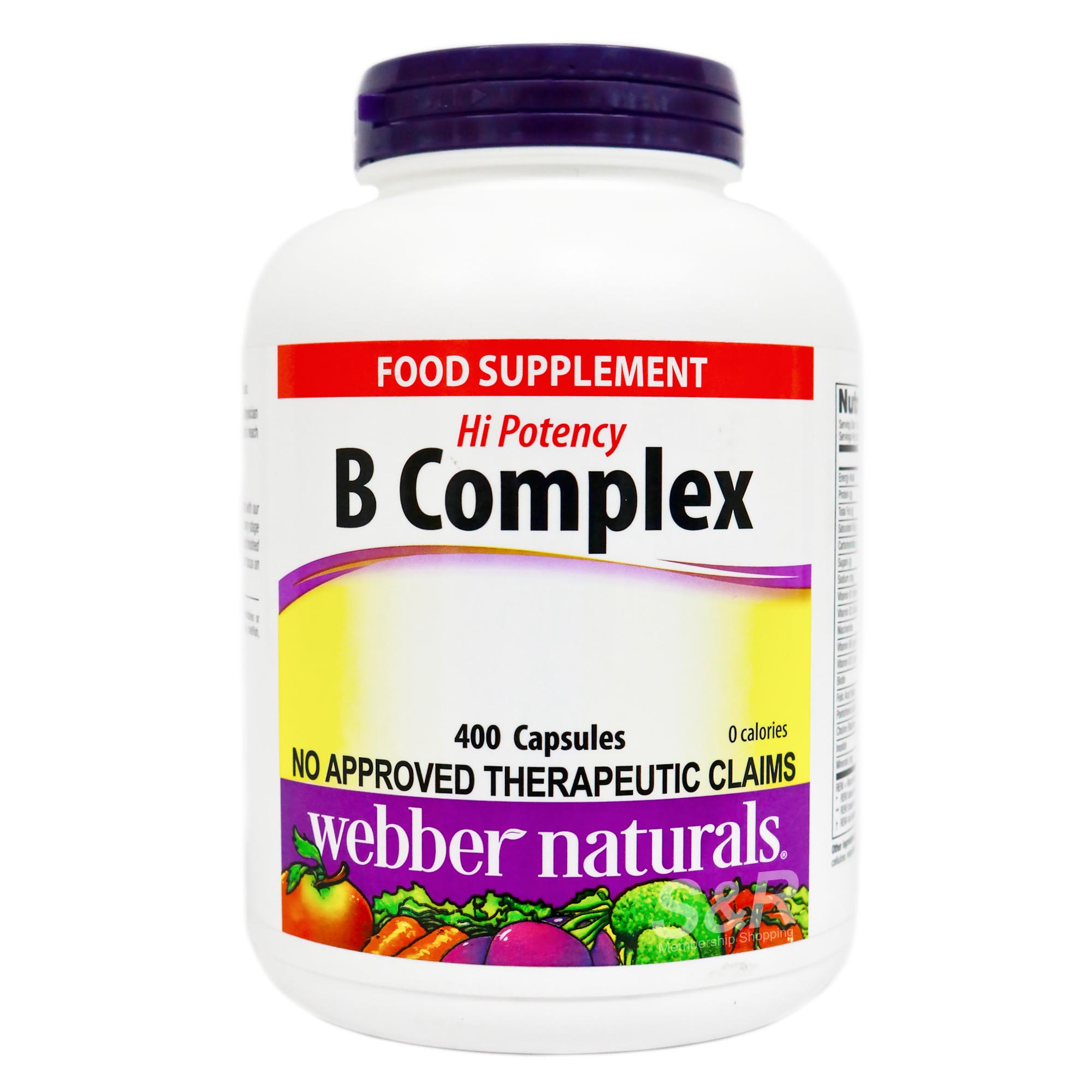 Webber Naturals Hi Potency B Complex 400 capsules Webber Naturals Hi Potency B Complex 400 capsules